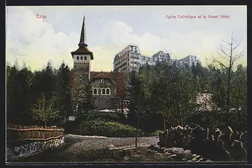 AK Caux, Eglise Catholique et le Grand Hotel
