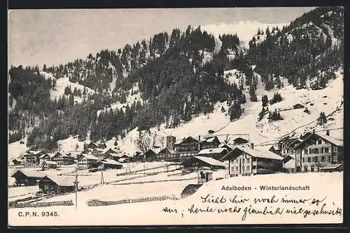 AK Adelboden, Panorama im Winterglanz