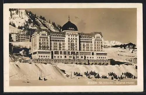 AK St. Moritz, Grand Hotel im Winter