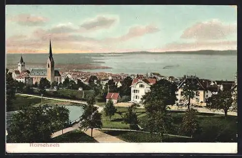 AK Rorschach, Ortsansicht mit Kirche