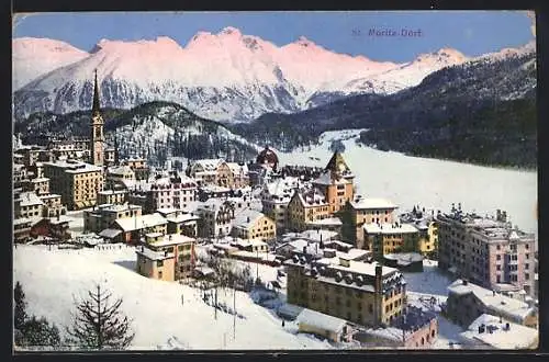 AK St. Moritz-Dorf, Totale im Winterglanz