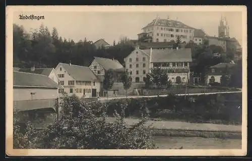 AK Andelfingen, Ortspartie am Flussufer