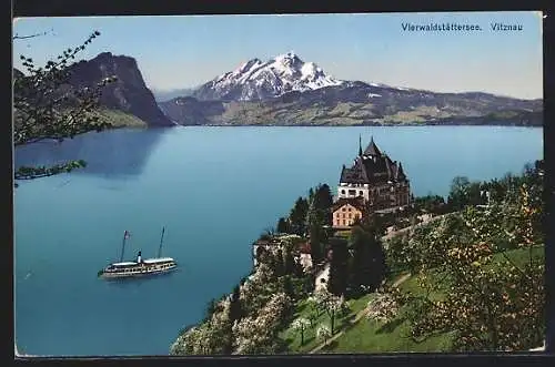 AK Vitznau, Dampferfahrt auf dem Vierwaldstättersee