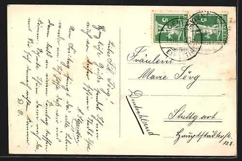 AK Genève, Vue sur le Mont-Blanc