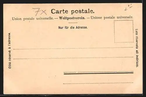 AK Thun, Teilansicht mit Blick in die Alpen