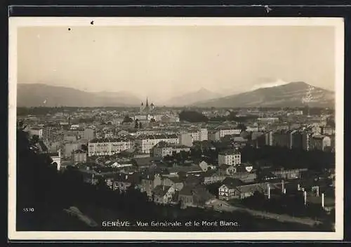 AK Genève, Vue Générale et le Mont Blanc