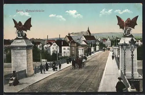 AK Basel, Blick über die Wettsteinbrücke