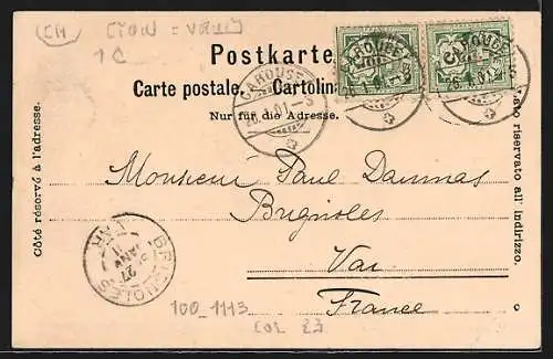 AK Vevey, Vue sur le Mont-Pélerin