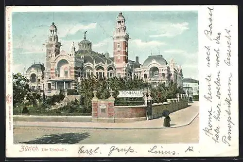 AK Zürich, Blick auf die Tonhalle