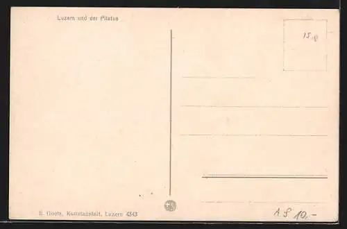 AK Luzern, Ortsansicht mit dem Pilatus