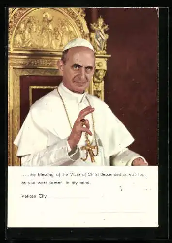 AK Papst Paul VI., der Segen des Vikars Christi...