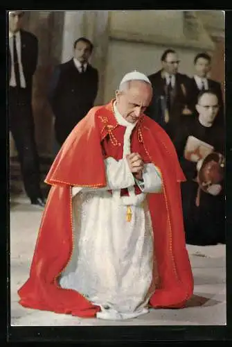 AK Papst Paul VI. betet auf den Knien
