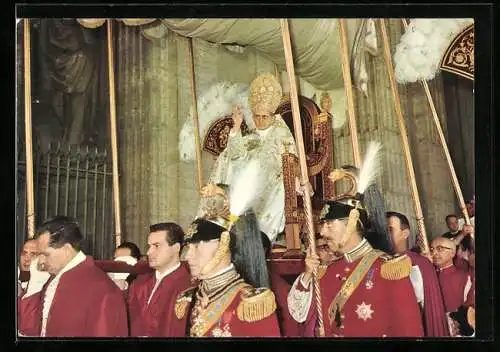 AK Papst Paul VI. bei Papstzug