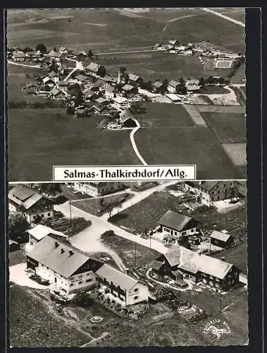 AK Salmas-Thalkirchdorf /Allg., Ortsansicht vom Flugzeug aus, Café-Pension Wintergeist