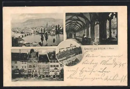 AK Stein am Rhein, Ortsansicht mit Brücke, Ortspartie