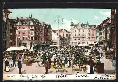 AK Basel, Alltag auf dem Marktplatz