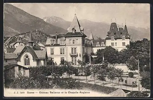 AK Sierre, Chateau Bellevue et la Chapelle Anglaise