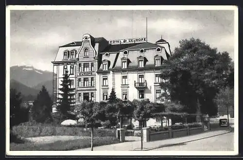 AK Interlaken /Ostbahnhof, Garten-Restaurant Hotel Europe