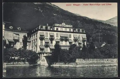 AK Weggis, Hotel Beaurivage und Löwe