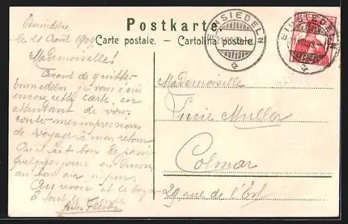 Lithographie Einsiedeln, Kloster, Gnaden-Mutter