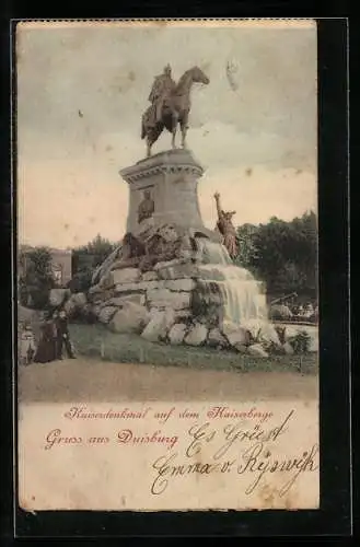 AK Duisburg, Kaiserdenkmal auf dem Kaiserberge