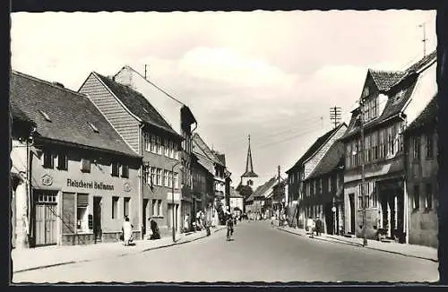 AK Kölleda /Sömmerda, Strasse der Deutsch-Sowjetischen Freundschaft, Fleischerei Hoffmann