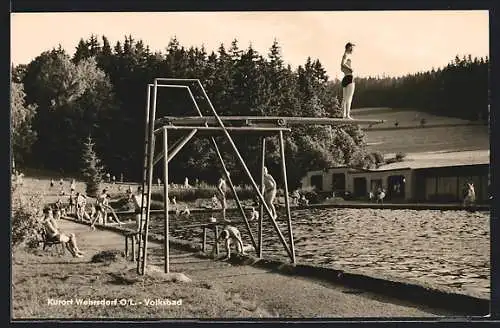 AK Wehrsdorf /O.-L., Sprungturm im Volksbad