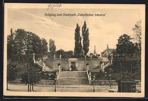 AK Erfurt, Aufgang zum Stadtpark Daberstedter Schanze