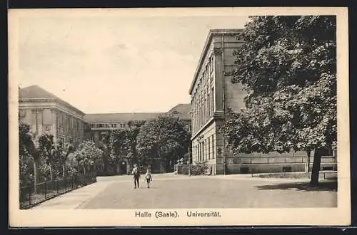 AK Halle / Saale, Partie an der Universität