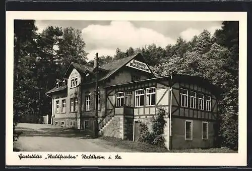 AK Waldheim i. Sa., Die Gaststätte Waldfrieden