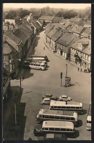 AK Lübbenau /Spreewald, Blick auf den Markt mit Reisebussen