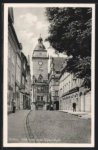 AK Gotha, Blick nach d. Rathausturm