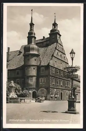 AK Hildburghausen, Rathaus mit Herzog-Georg-Brunnen