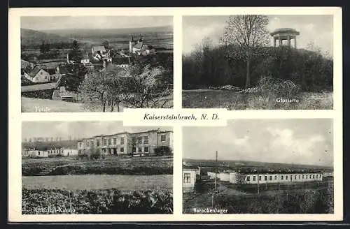 AK Kaisersteinbruch, Offiziers-Kasino, Gloriette, Barackenlager, Totale