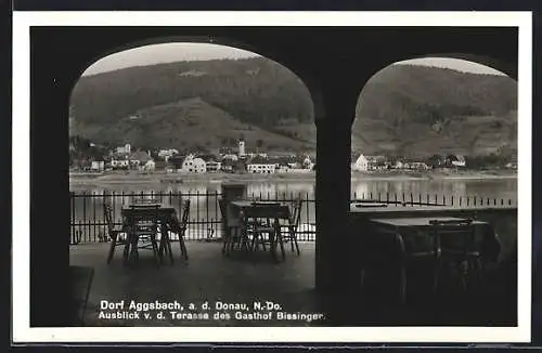 AK Aggsbach-Dorf a. d. D., Blick von der Terrasse des Bissinger Gasthofs