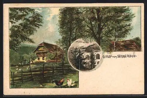 Lithographie Mürzzuschlag, Steinbauer, Kalte Rinne