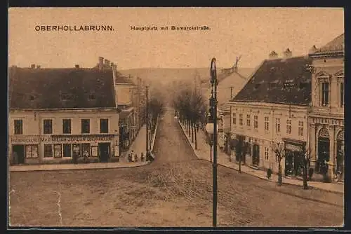 AK Oberhollabrunn, Hauptplatz mit Bismarckstrasse