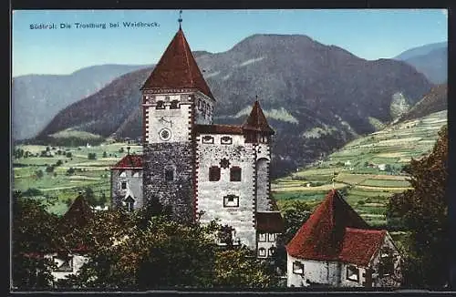 AK Waidbruck, Trosburg mit Landschaftsbild