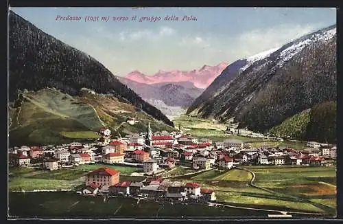 AK Predazzo, Panorama verso il gruppo della Pala