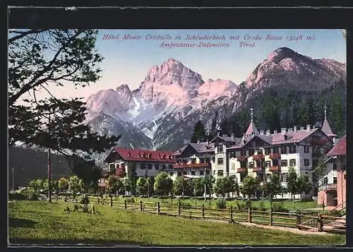 AK Schluderbach / Carbonin, Hotel Monte Cristallo, Ampezzaner-Dolomiten