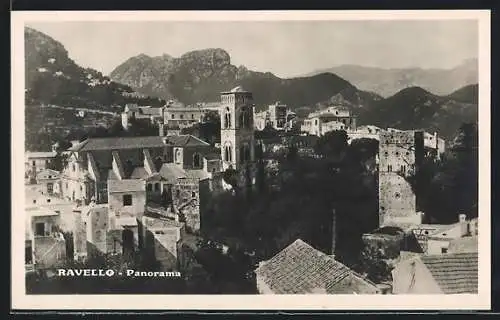 AK Ravello, Teilansicht mit Gebirge