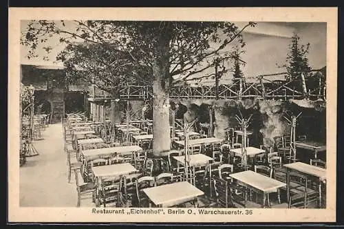 AK Berlin-Friedrichshain, Warschauerstrasse 36, Restaurant Eichenhof