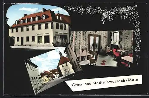 AK Stadtschwarzach / Main, Café-Bäckerei Gg. Valentin Schneider, Marktplatz 14