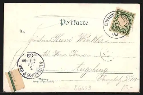 AK Donauwörth, Partie an der Wörnitz, Rathausplatz