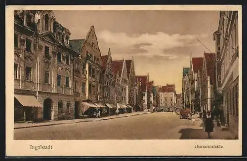 AK Ingolstadt, Theresienstrasse und Geschäften