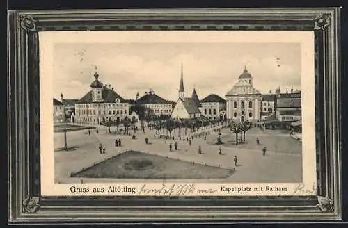 AK Altötting, Kapellplatz mit Rathaus