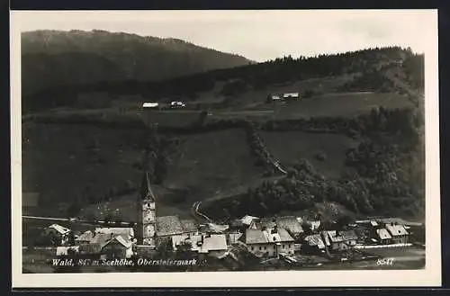 AK Wald /Obersteiermark, Ortsansicht mit Kirche