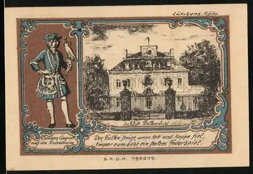 Notgeld Brühl b. Köln, 2 Mark, Schloss Falkenlust, Wappen