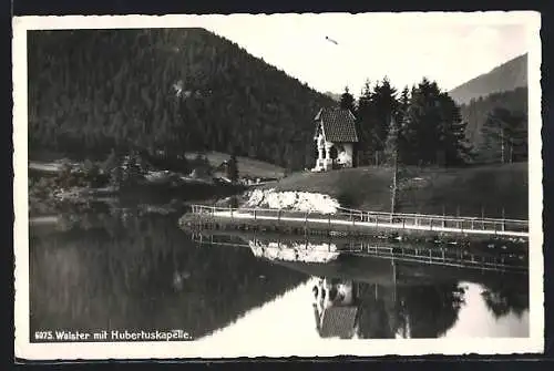 AK Mariazell, Walster, Uferpartie mit Hubertuskapelle