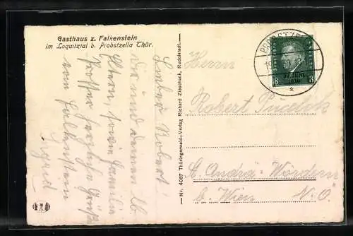 AK Falkenstein / Probstzella, Totalansicht mit Gasthaus